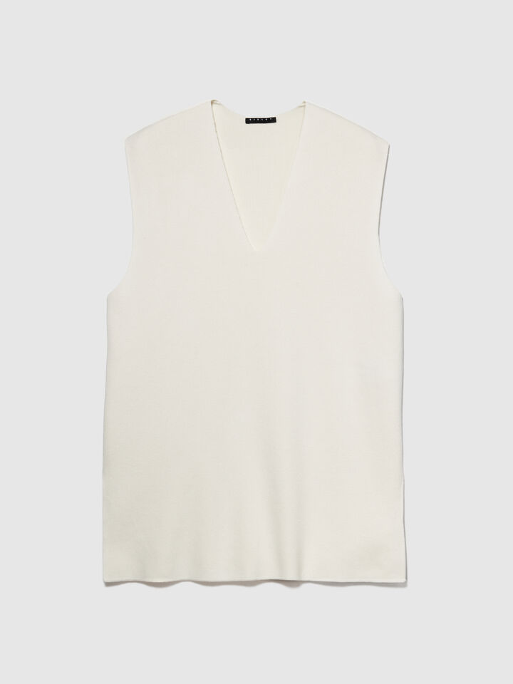 Knit vests - women's vests and sleeveless jackets - Creamy White | Sisley image number 6